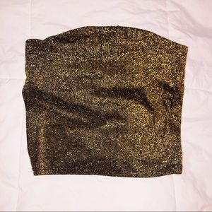 Urban outfitters gold sparkle tube top